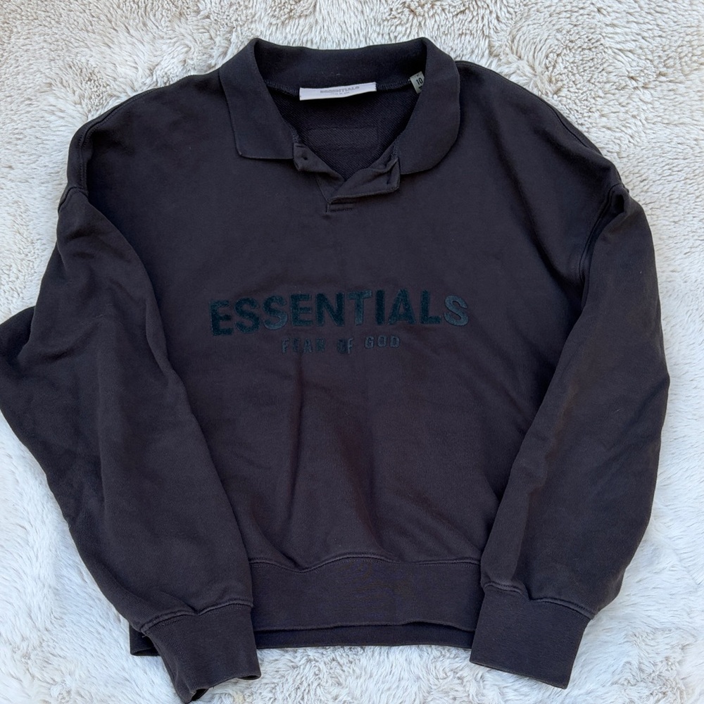 Fear of God Essentials Kids Black Crewneck Sweatshirt